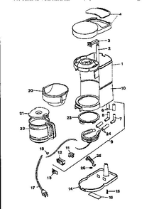 Replacement Parts Diagram and Parts List for DCM900BK  Black and Decker Coffee Maker